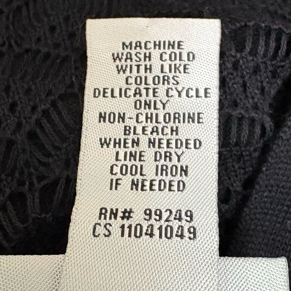 Catherine’s Black Open Front Lace Detail Shrug Sweater Cardigan Size 2X (22/24W) - Picture 7 of 8